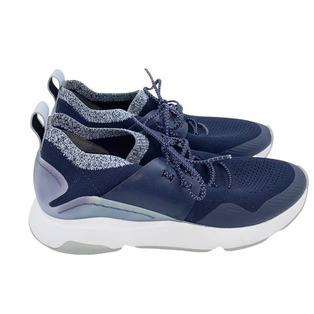 Cole Haan Zerogrand All Day Trainer Women Navy Knit Leather Size 7 Sneaker